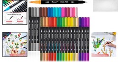Vibrant 36 Color Brush Pen Set – Non-Toxic Dual Tip Markers for Creative Bliss