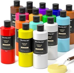Acrylic Paint, 15 Pack Acrylic Paint Large Bottle Set, 473ml/16oz Each, 14 …..