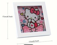 Hello Kitty 5D Diamond Painting Kits for Kids Adults with Frame, 6.7 inches ■
