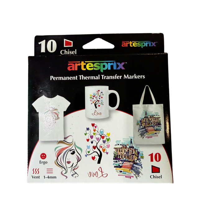 Artesprix Sublimation Markers 10ct Chisel Tip Assorted Colors