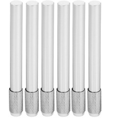 6Pcs Reusable Metal Pencil Extenders Silver Non Slip Artists Pencil Holder