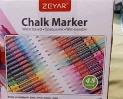– 48 Pack of Chalk Markers –Water Based, Opaque Ink,Wet Erasable, Fine Tip. New