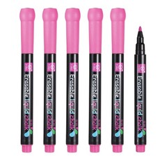Liquid Chalk Markers, 6Pcs Whiteboard Markers Erasable Fine Tip Pens, Magenta