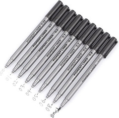 Micro-Pen Fineliner Ink Pens, 9 Pcs Black Micro Fine Point Drawing Pens Waterpro