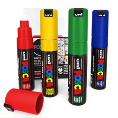 Uni POSCA PC-7M Art Paint Markers Pack of 4 In Wallet Primary Tones