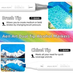 Alcohol Brush Tip Markers, 80 Colors Dual Tip Art Marker Set with Carrying Ca…