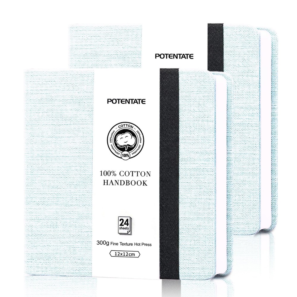2 PCS Watercolor Journal 4.7×4.7 Inch 140lb/300gsm Paper Sketchbook Graphite