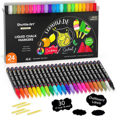Chalk Markers, 24 Vibrant Colors Liquid Chalk Markers Pens for Chalkboards, Wind