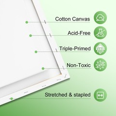 ESRICH Stretched Canvas for Painting 16×20 Inch, 6Pack 16x20in-6Pack, White