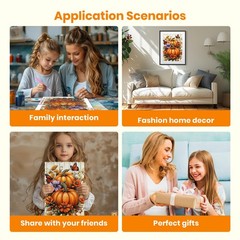Fall Pumpkin Diamond Art Kit 11.8 x 15.7 Inch 5D Craft