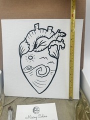 OCEAN HEART Acrylic Canvas Painting Kit NEW 12 x 12 Canvas Arts Crafts Activity