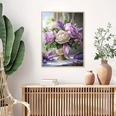 Flowers Diamond Art Kits for Adults,Flower Vase Diamond Painting Kits for Beginn