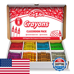 Cra-Z-Art Crayon Bulk Class Pack 400Ct 8 Assorted Colors Back To School Supply
