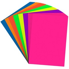 Construction Paper 12X18 In 56 Sheets Neon Paper 7 Color Fluorescent Paper Brigh