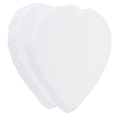 2Pcs Painting Canvas Panels 4×4 Inch Heart Shape Blank Art Board White