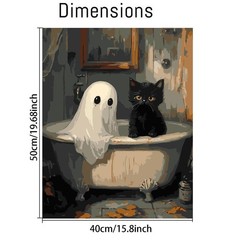 Clendo Halloween Paint by Numbers Kit for 20 inches 16 inches, MT21427-US