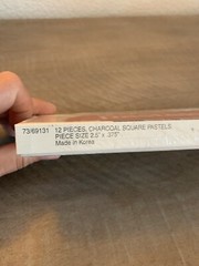 Square Artist Pastels, Charcoal Sticks, Black Color 12 Pieces New Made In Korea