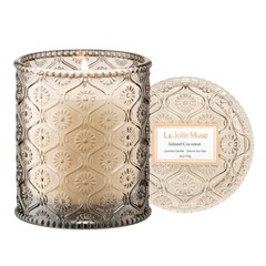 LA JOLIE MUSE Island Coconut Scented Candle – Coconut, Peach &