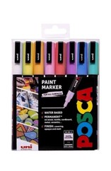 Uni Posca PC-3M Paint Marker Art Pens Fine Tip Wallet of 8 Pastel Colours