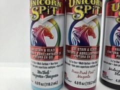 Unicorn SPiT Gel Stain & Glaze Paint Set Lot of 4 Colors 4oz Multi-Surface…