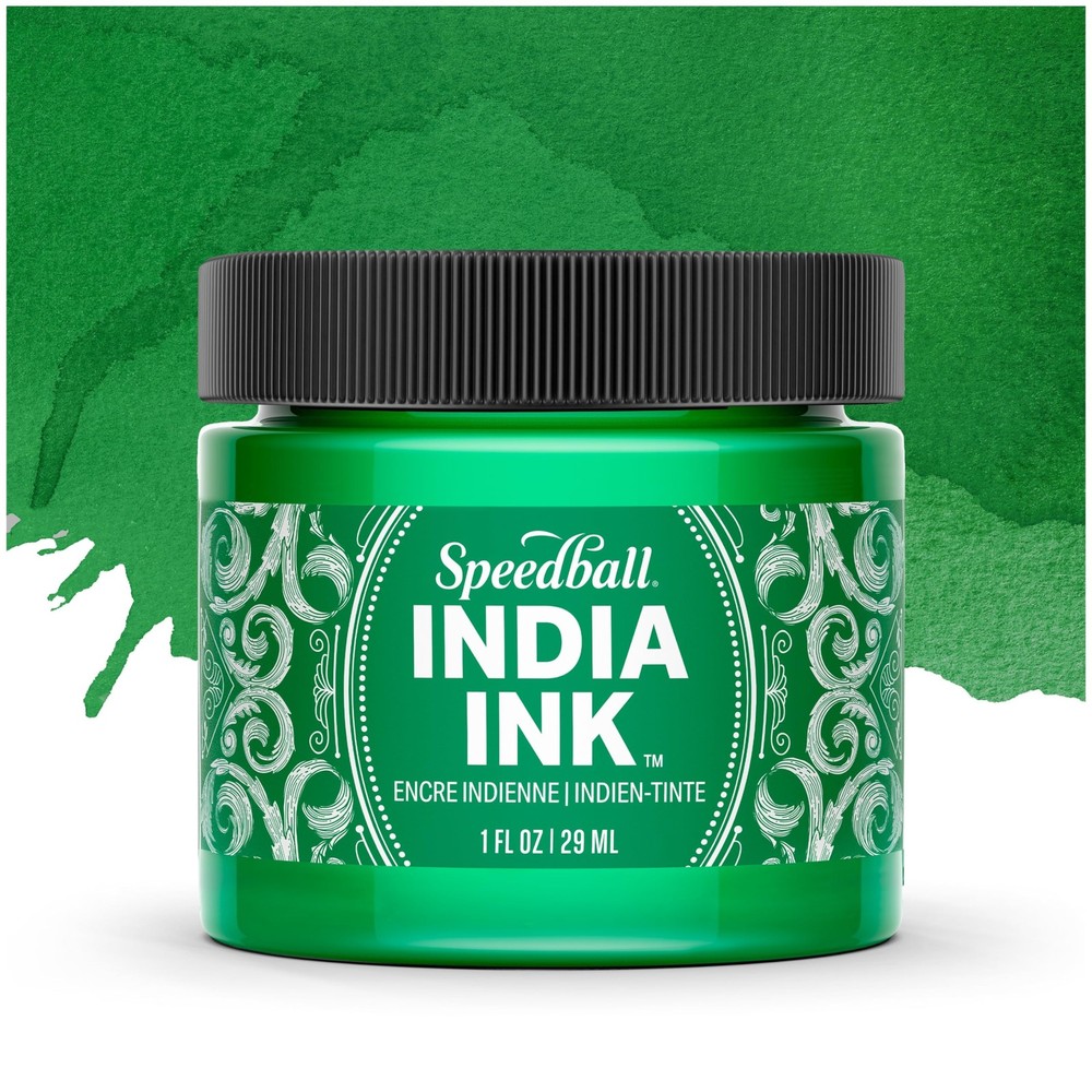 Speedball India Ink, Bright Emerald, 1-Ounce Office Product