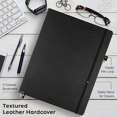 Blank Notebook, Hardcover Sketch Book, 8.5″ x 11″ Large Blank Journal, A4 Black