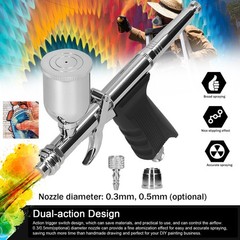 1-T217B Airbrush Kit Handheld Air Brush With 15CC Paint Cups For Car Model DIY