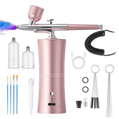 Rechargeable Cordless Airbrush Compressor Kit Portable Handheld Airbrush Gun Set