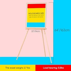 Wood Easel Stand for Display: Wooden Tripod for Poster Board – Natural Color