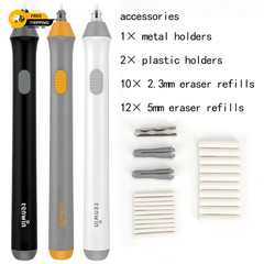 Tenwin Adjustable Electric Rubber Eraser with Rubber Refills Battery Power for S