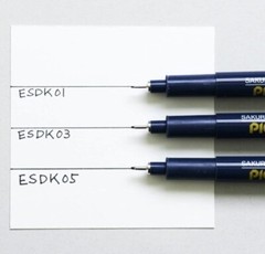 PIGMA Water-based Pen Black Set of 3kinds 0.1mm/0.3mm/0.5mm Manga Drawing