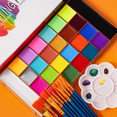 AOLIKOKO 26 Colors Face & Body Paint Palette Kit，Halloween Makeup 26 colors