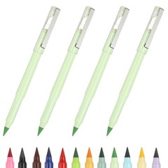 4 Pcs Mechanical Sharpened Forever Pencils Set, Marker Light Green