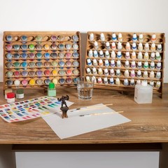 Plydolex Paint Rack Organizer with 72 Holes Suitable for Vallejo Paints – Wal…
