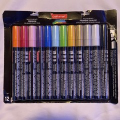 Premium Chisel Tip Oil-Based Paint Pens by Craft Smart® 12ct Colors DAM. BOX.
