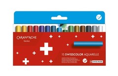 Caran dAche Swisscolor Water-Soluble Wax Pastels – Set of 15