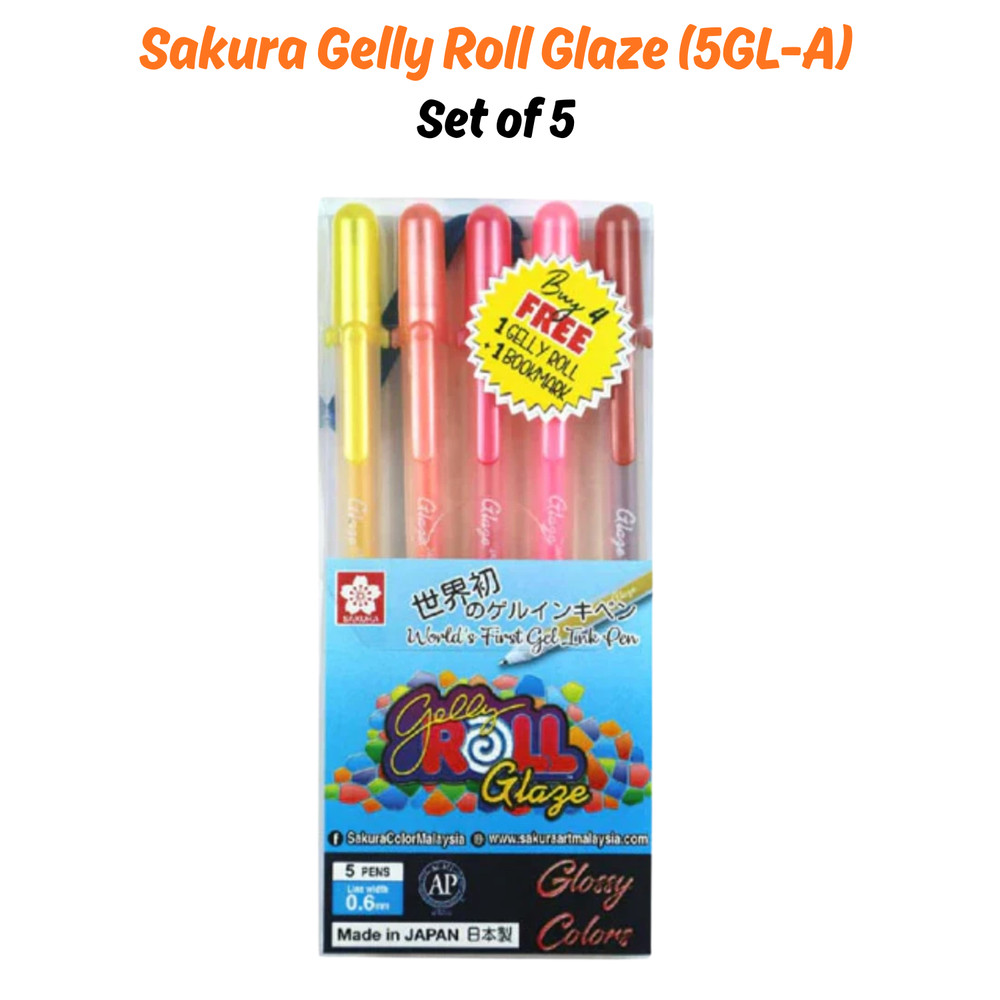 Sakura Gelly Roll Glaze Set of 5 Glossy Gel Pen