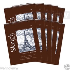 Quality Sketch Paper Book Pad, 9 x 12 inches, Top Bound Each 30 Sheets, 10 Pcs