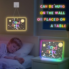 LED Note Board with Colors,11.8″X7.8″ Led Drawing Board for Kids,21Modes &16 Col