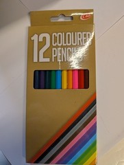12 Colouring pencils By Club full length 7″ long – FREE UK POSTAGE