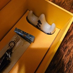 Chinese Calligraphy Set 2 Brushes Ceramic Mountain Rest Instruction Book