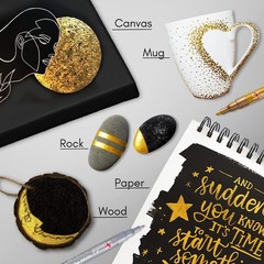 Acrylic Paint Pens – Permanent Markers 2 Gold Pens & 2 Silver Paint Marker Pens