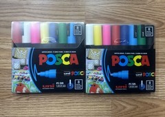 2x Posca Paint Markers, Medium Point Marker Tips, PC-5M Assorted Ink 8 Count NEW