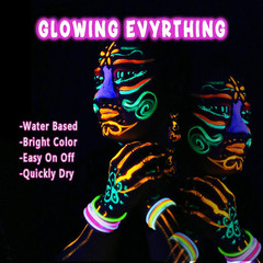Depvision Glow in the Dark UV Face and Body Paint 6*10Ml Neon Blacklight 0.34Oz