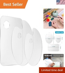 3pc Acrylic Paint Palette Set – Transparent Non-Stick Art Palettes for All Ages