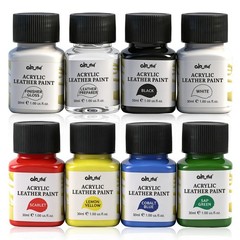 Acrylic Leather Paint, 8 x 30ml Kit with Deglazer & Finisher Gloss, 6 Colors …