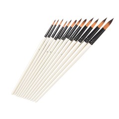 12Pcs Acrylic Paint Brushes Set, Professional Round-Pointed Tip Artist9729