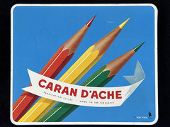 Caran D’Ache Misc. 10 count Colored Pencil Crayons Swiss in Metal Tin + other