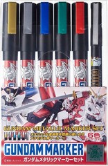 Metallic Marking Pen Set 6 Color High Quality Detail Paint Markers for Models