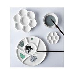 Ceramic Artist Paint Pallet,Tray,Palette,Easy to Clean Porcelain Mixing Tray